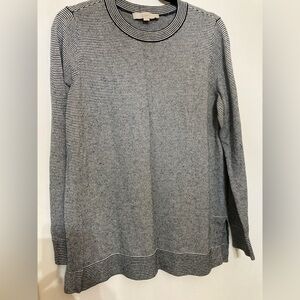 Loft blue and cream striped sweater, size L